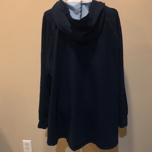 DG2 Diane GilmanDistressed Cotton Blend Hoodie w/Pockets-Missing Drawstring-2X - Picture 5 of 11